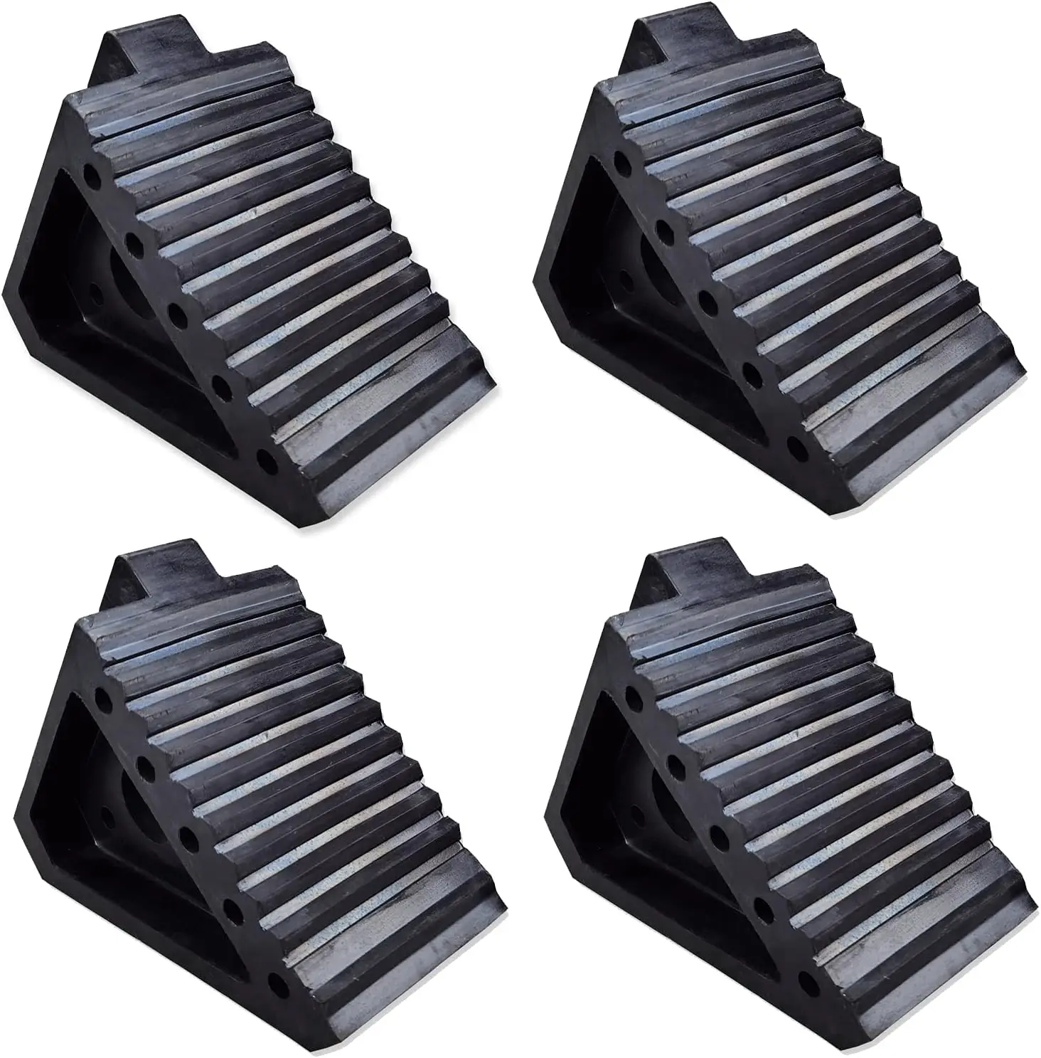 Solid Heavy Duty Rubber Wheel Chocks 4 Packs, Premium Wheel Stopper for Car, Travel Trailers, RV, Truck, ATV, 8x4x6 Inch
Solid Heavy Duty Rubber Wheel Chocks 4 Packs, Premium Wheel Stopper for Car, Travel Trailers, RV, Truck, ATV, 8x4x6 Inch