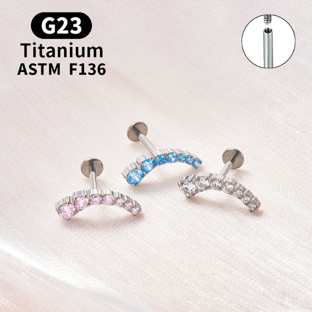 G23 Titanium Titanium Piercing Cartilage Ear Pierc 7CZ Threaded Labret Studs Tragus Pircing Earrings Lip Ring Piercing Jewelry
G23 Titanium Titanium Piercing Cartilage Ear Pierc 7CZ Threaded Labret Studs Tragus Pircing Earrings Lip Ring Piercing Jewelry