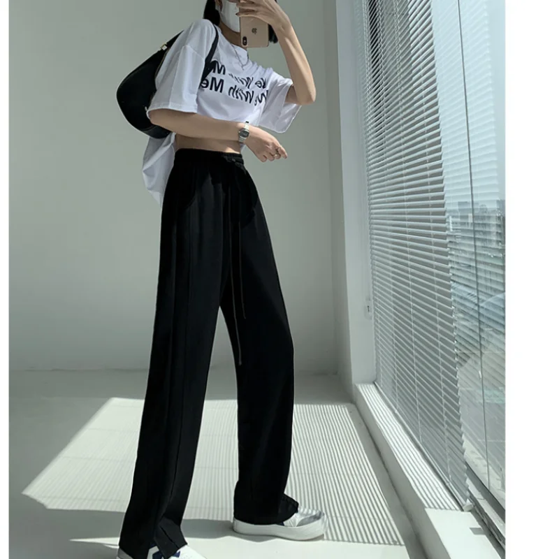 Women' Bottoms Khaki Drawstring Sweatpants Casual High Waist Straight Mopping Pants Fashion Baggy Wide Leg Trouser Ladies Autumn
Women' Bottoms Khaki Drawstring Sweatpants Casual High Waist Straight Mopping Pants Fashion Baggy Wide Leg Trouser Ladies Autumn