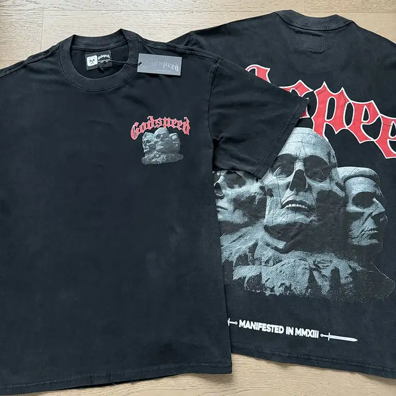 Real Photo Wash GOD SPEED T Shirts Skull Stone Figure Print Godspeed Short Sleeve Tees Tops
Real Photo Wash GOD SPEED T Shirts Skull Stone Figure Print Godspeed Short Sleeve Tees Tops