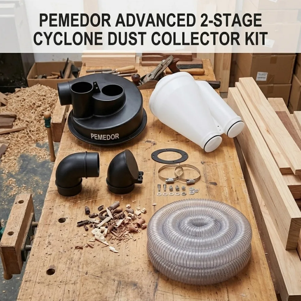 Woodworking Dual-Cyclone Dust Collector Separator Kit Reduces Filter Clogging With Optional 1M/2M 63mm Clear Wire Hose
Woodworking Dual-Cyclone Dust Collector Separator Kit Reduces Filter Clogging With Optional 1M/2M 63mm Clear Wire Hose