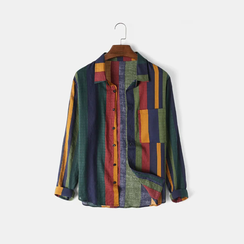 Men's Casual Long Sleeve Shirt Spring Summer New Arrival Middle East Style Color Block Stripe Design Turn-down Collar Cotton
Men's Casual Long Sleeve Shirt Spring Summer New Arrival Middle East Style Color Block Stripe Design Turn-down Collar Cotton