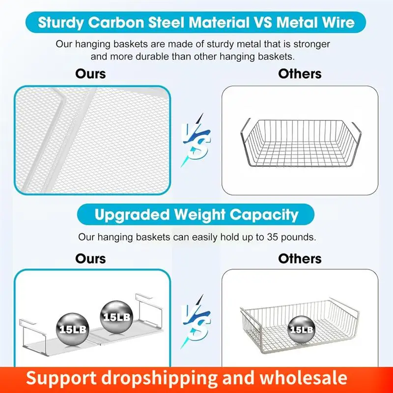 AA86 Under Shelf Storage Basket Organizer, Expandable Hanging Kitchen Baskets For Cabinet Pantry Cupboard Desk Counter
AA86 Under Shelf Storage Basket Organizer, Expandable Hanging Kitchen Baskets For Cabinet Pantry Cupboard Desk Counter