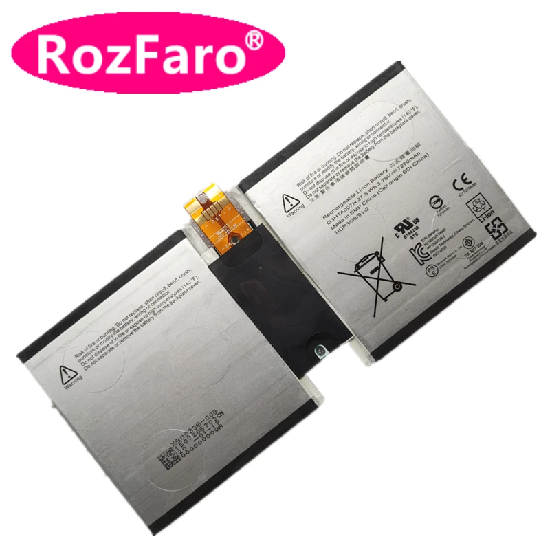 Аккумулятор для планшета Microsoft Surface 3, 1657, 1645 дюйма, 10,8 В, 3,78 Вт/ч, G3HTA003H, G3HTA004H, G3HTA007H
Аккумулятор для планшета Microsoft Surface 3, 1657, 1645 дюйма, 10,8 В, 3,78 Вт/ч, G3HTA003H, G3HTA004H, G3HTA007H