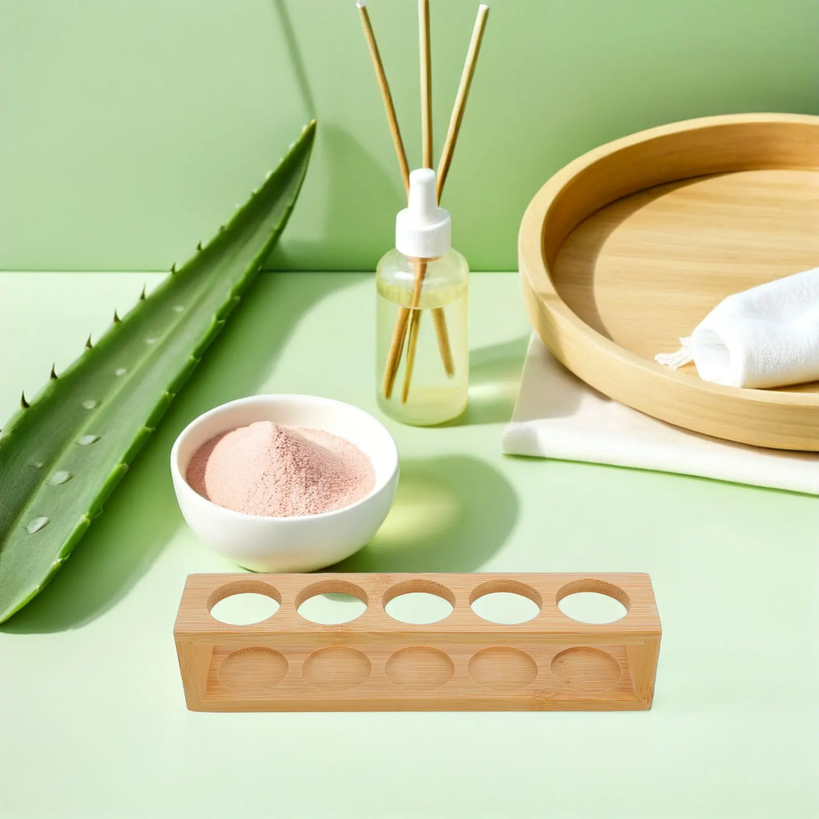 Bamboo Essential Oil Bottle Organizer Rack with 5 Holes Shockproof Storage Shelf for Home Office Aromatherapy Supplies Essential
Bamboo Essential Oil Bottle Organizer Rack with 5 Holes Shockproof Storage Shelf for Home Office Aromatherapy Supplies Essential
