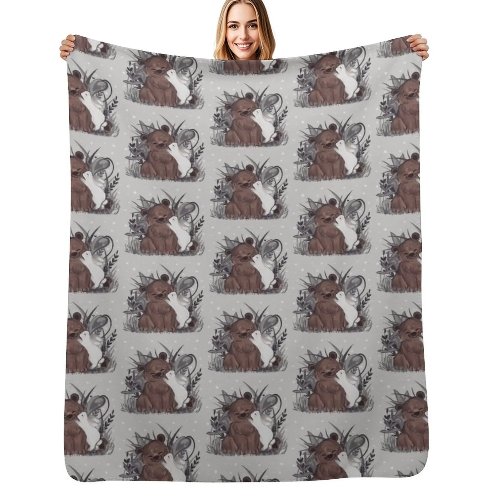 Bunny kisses bear Throw Blanket Spring Fall Cozy Throw Blanket for Couch
Bunny kisses bear Throw Blanket Spring Fall Cozy Throw Blanket for Couch