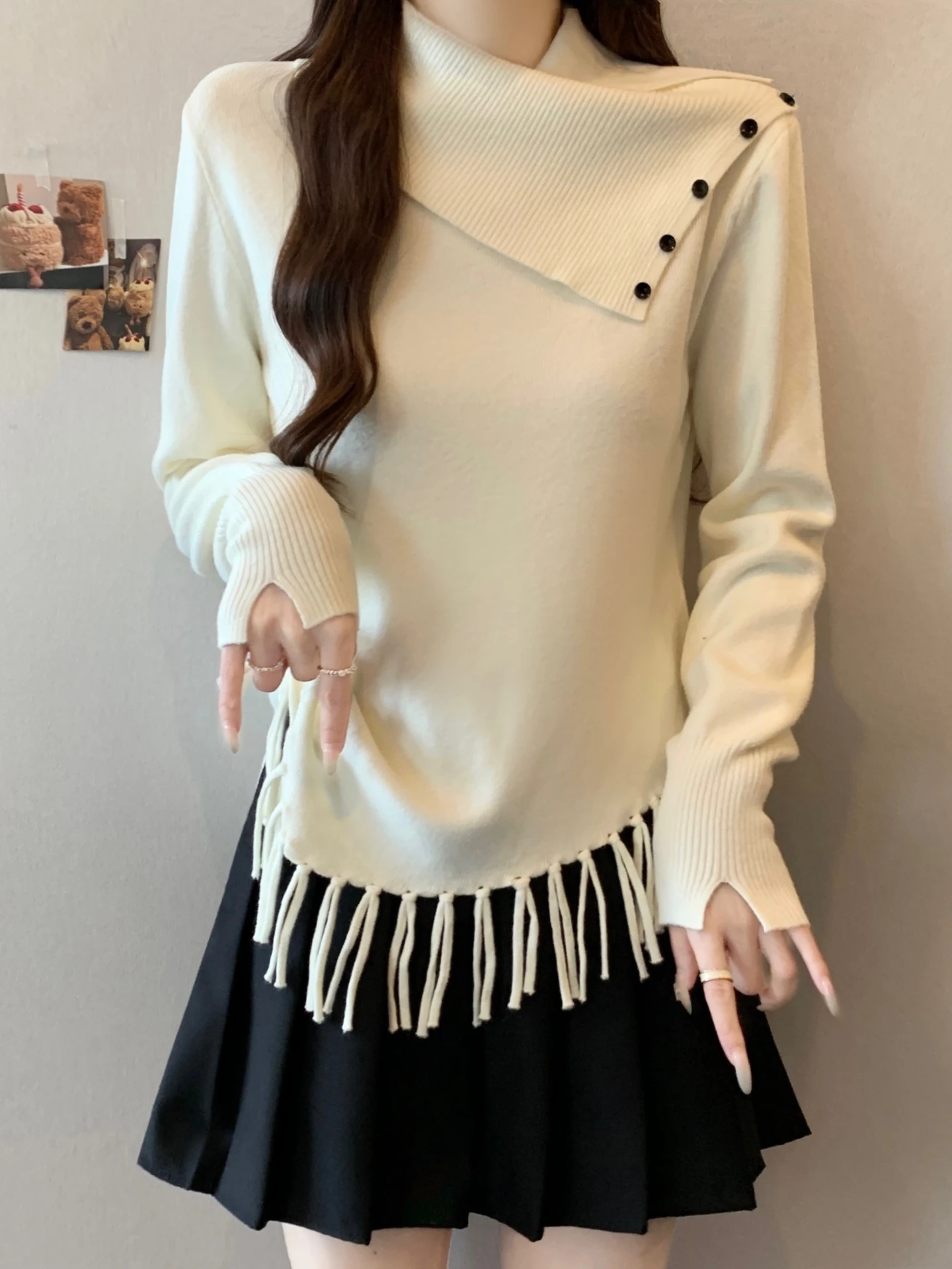 Women's Knitted Base Layer Shirt Half High Collar Sweater Spring Autumn Large Size Fluffy Design Tassel Top Commute Style
Women's Knitted Base Layer Shirt Half High Collar Sweater Spring Autumn Large Size Fluffy Design Tassel Top Commute Style