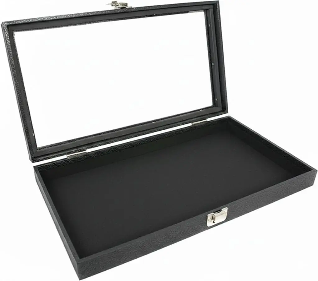 Novel Box Jewelry Organizer Box Black Leatherette 14.75x8.25x2.1 Large Glass Jewelry Box with Lid with Metal Clasp - Gem
Novel Box Jewelry Organizer Box Black Leatherette 14.75x8.25x2.1 Large Glass Jewelry Box with Lid with Metal Clasp - Gem