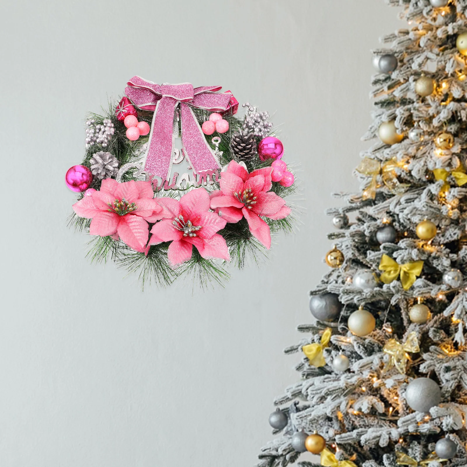Christmas Pine Wreath 30 Cm Pink Garland Large Party Artificial Reusable Home Wedding Door Frame nament Holiday Accessories
Christmas Pine Wreath 30 Cm Pink Garland Large Party Artificial Reusable Home Wedding Door Frame nament Holiday Accessories