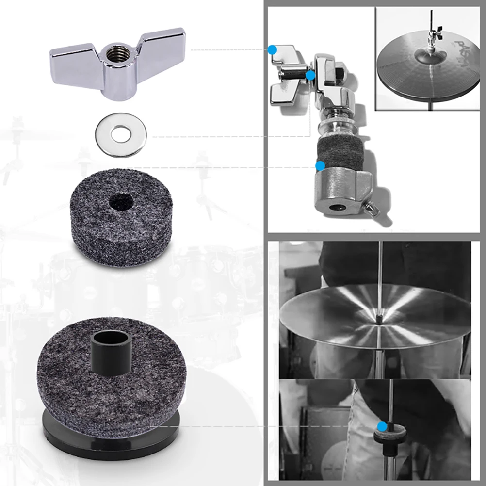 Felt Pad Butterfly Nut Cymbal Wing Protector Sleeves Drum Cymbals for Drums Tool Washers with Holes 
Felt Pad Butterfly Nut Cymbal Wing Protector Sleeves Drum Cymbals for Drums Tool Washers with Holes