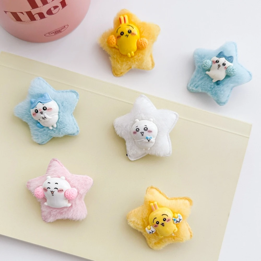 Japanese Anime jiyiS Star Plush Hair Clip Cute Usagi Hachiware Jiikawa Bangs Clip Kawaii Hair Accessory
Japanese Anime jiyiS Star Plush Hair Clip Cute Usagi Hachiware Jiikawa Bangs Clip Kawaii Hair Accessory