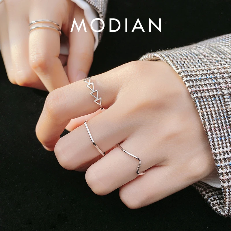 Modian Simple Stackable Opening Finger Ring for Women Fashion 925 Sterling Silver Tiny Geometric Ring Korea Style Fine Jewelry
Modian Simple Stackable Opening Finger Ring for Women Fashion 925 Sterling Silver Tiny Geometric Ring Korea Style Fine Jewelry