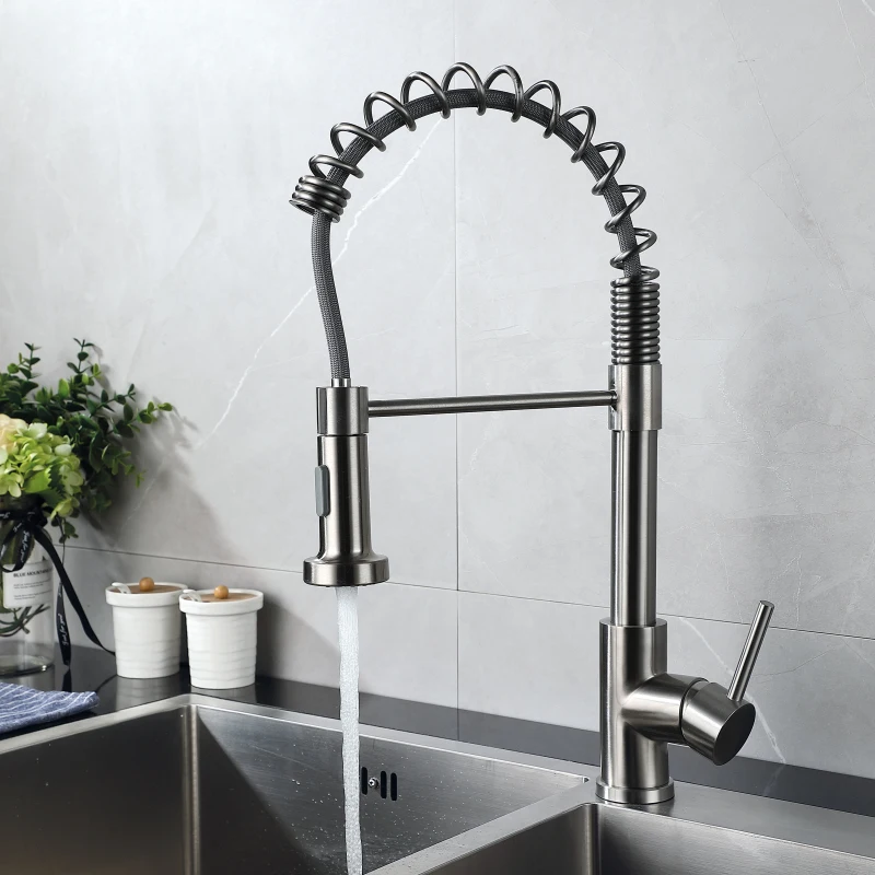 Single Handle Pull Down Sprayer Kitchen Sink Faucet
Single Handle Pull Down Sprayer Kitchen Sink Faucet