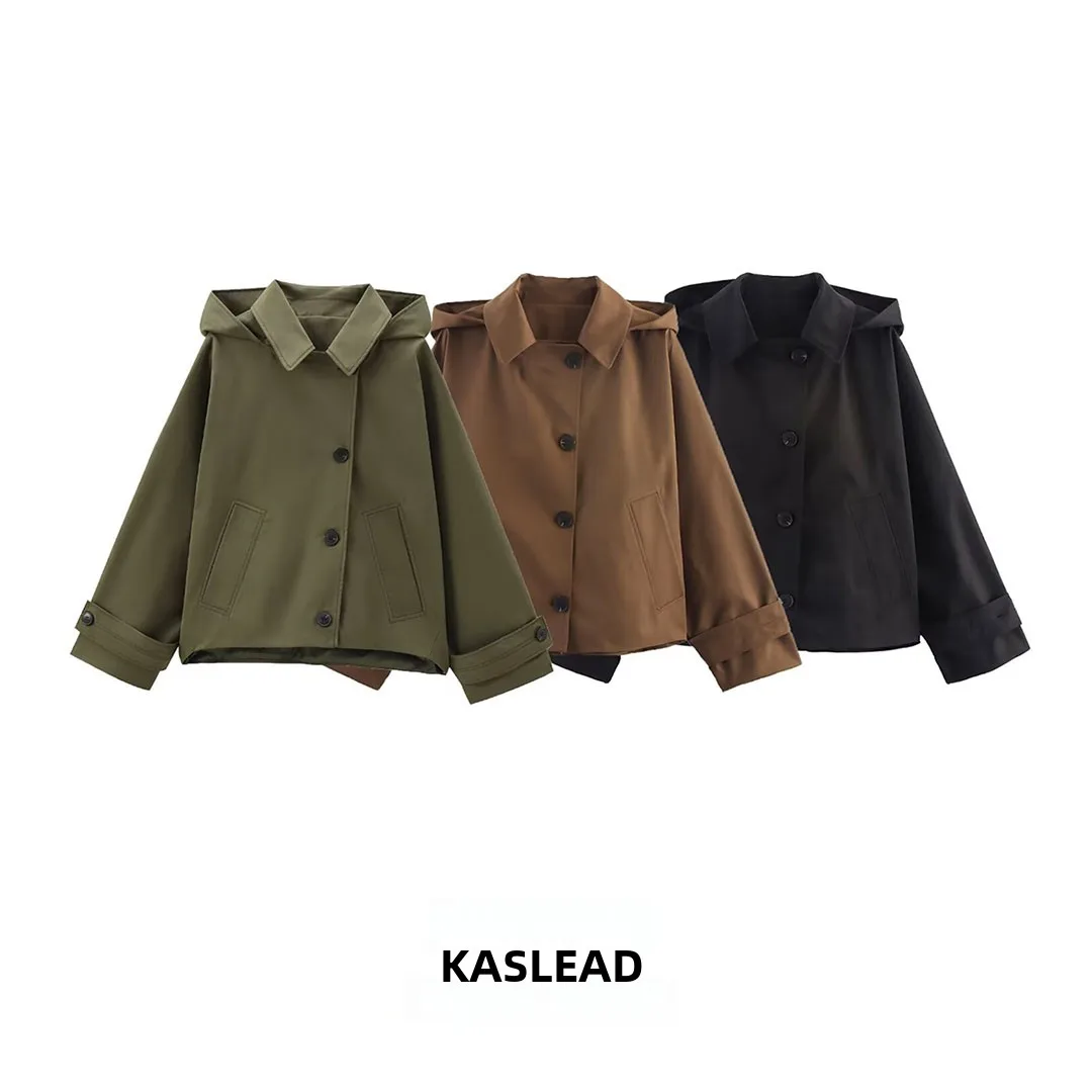 KASLEAD Новая модная минималистичная укороченная куртка с капюшоном и длинными рукавами для женщин, уличный стиль, полиэстер, на пуговицах, весна 2026
KASLEAD Новая модная минималистичная укороченная куртка с капюшоном и длинными рукавами для женщин, уличный стиль, полиэстер, на пуговицах, весна 2026