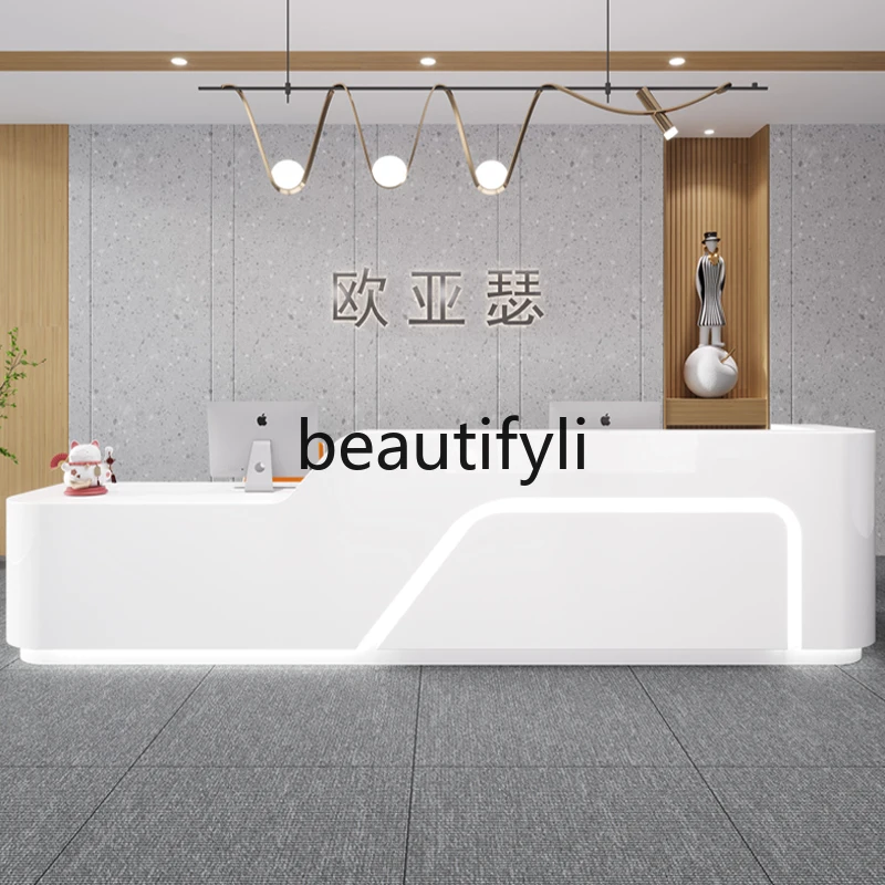 Paint front desk Reception desk Curved bar Beauty salon checkout page Company welcome front desk
Paint front desk Reception desk Curved bar Beauty salon checkout page Company welcome front desk