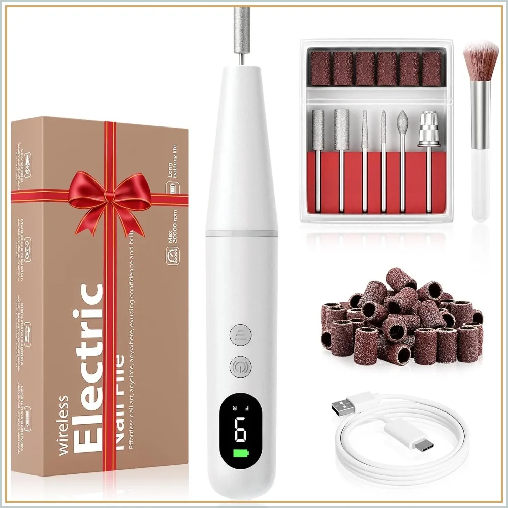 Electric Nail Drill Kit, Cordless Nail File for Acrylic Gel Dip Powder, Portable Rechargeable Manicure Pedicure Tool for Home Salon
Electric Nail Drill Kit, Cordless Nail File for Acrylic Gel Dip Powder, Portable Rechargeable Manicure Pedicure Tool for Home Salon