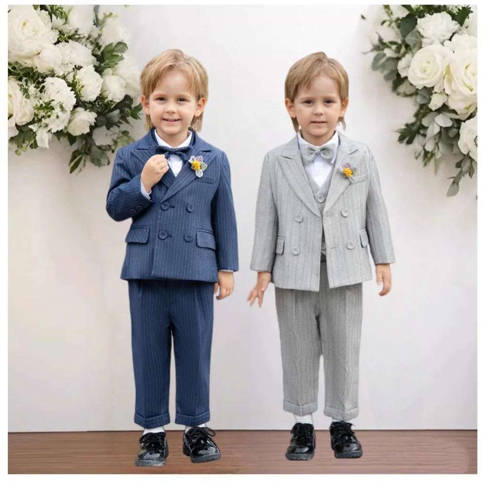 80-150 Little Boys Spring 4Pieces/Set Jacket Vest Pants Bowtie Birthday Dress Kids Photograph Suit Child Wedding Party Costume
80-150 Little Boys Spring 4Pieces/Set Jacket Vest Pants Bowtie Birthday Dress Kids Photograph Suit Child Wedding Party Costume