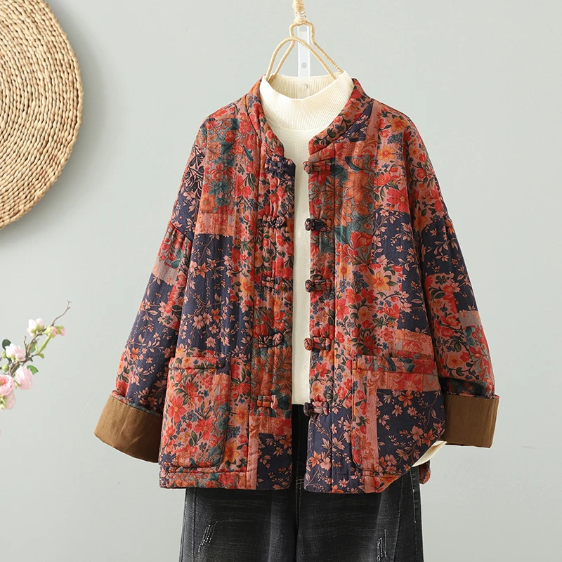 Lightweight Winter New Retro Artistic Cotton Linen Print Women's New Chinese Sle Cotton Jaet Cotton Coat Outerwear Top
Lightweight Winter New Retro Artistic Cotton Linen Print Women's New Chinese Sle Cotton Jaet Cotton Coat Outerwear Top