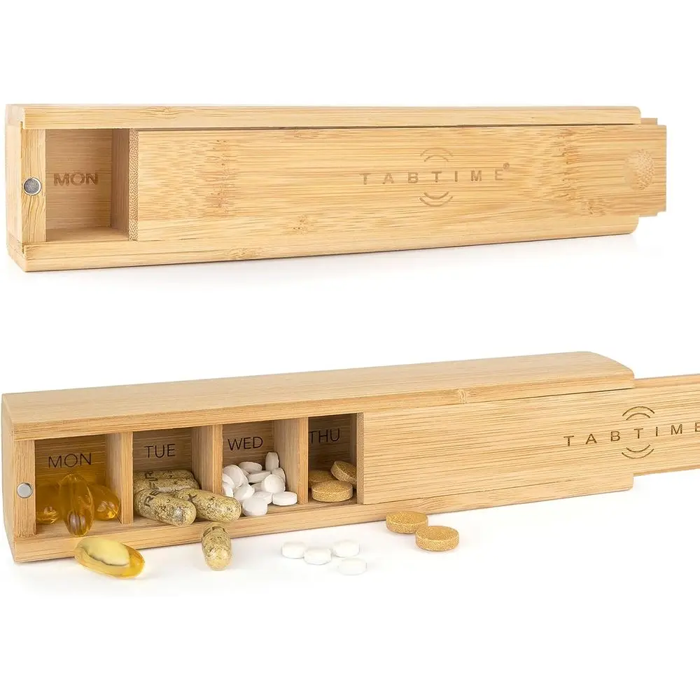 7-Day Wooden Pill Box Organizer - Stylish Storage for Medications, Vitamins, and Supplements
7-Day Wooden Pill Box Organizer - Stylish Storage for Medications, Vitamins, and Supplements