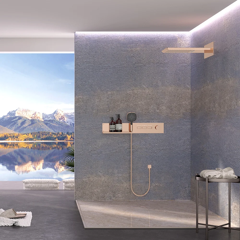 STOTS Polished Brass Thermostatic Modern Bathroom Set Concealed Shower Hand Tap Rain Massage Soft Jet Pause Apartments Hotels
STOTS Polished Brass Thermostatic Modern Bathroom Set Concealed Shower Hand Tap Rain Massage Soft Jet Pause Apartments Hotels