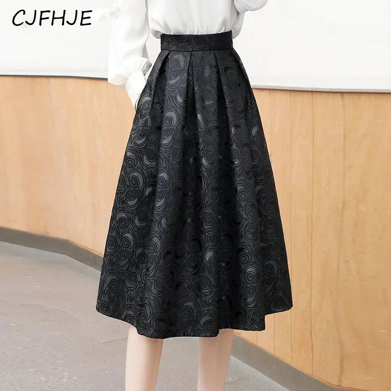 CJFHJE New Spring Women Vintage Elegant Hepburn Style High Waist A-line Midi Skirt Fashion Black Jacquard Pleated Party Skirts
CJFHJE New Spring Women Vintage Elegant Hepburn Style High Waist A-line Midi Skirt Fashion Black Jacquard Pleated Party Skirts