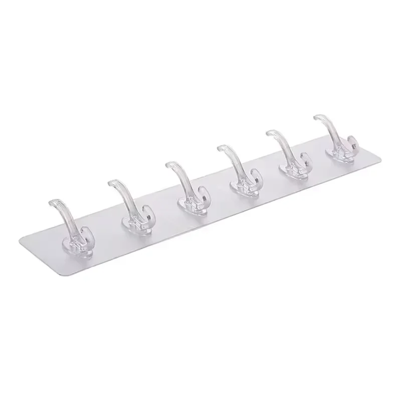 6Row Multipurpose Nail-free Transparent Holder Strong Self Adhesive Wall Hook Kitchen Bathroom Traceless Hanger Stickers Hook
6Row Multipurpose Nail-free Transparent Holder Strong Self Adhesive Wall Hook Kitchen Bathroom Traceless Hanger Stickers Hook
