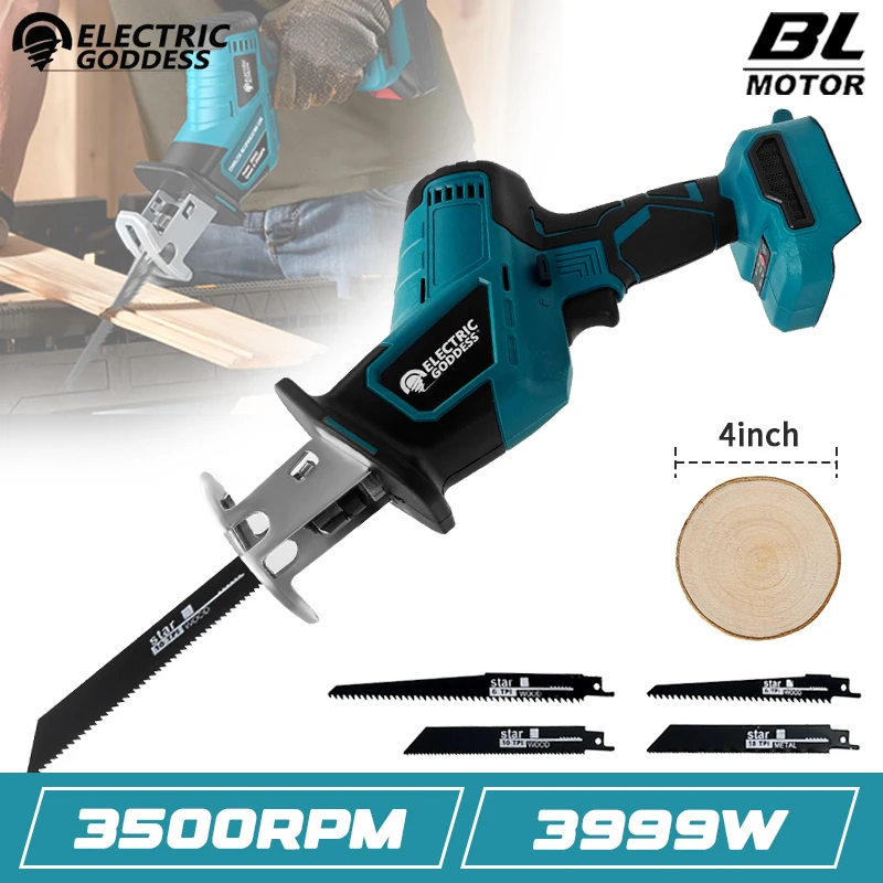 Electric Goddess Cordless Reciprocating Saw Adjustable Speed Multifunctional Wood Cutting Saw Tools For Makita 18V Battery Pin
Electric Goddess Cordless Reciprocating Saw Adjustable Speed Multifunctional Wood Cutting Saw Tools For Makita 18V Battery Pin