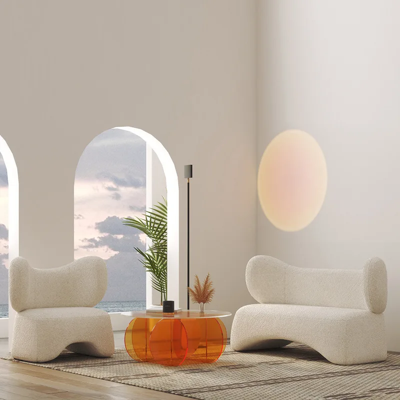 Nordic modern round matte edge table designer color transparent creative table
Nordic modern round matte edge table designer color transparent creative table