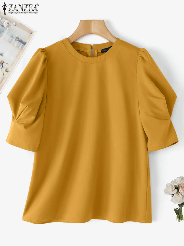 ZANZEA Women Solid Color Korean Blouse 2025 Fashion Short Puff Sleeve Tunic Tops Summer Shirts Vintage Casual Loose Blusas Femme
ZANZEA Women Solid Color Korean Blouse 2025 Fashion Short Puff Sleeve Tunic Tops Summer Shirts Vintage Casual Loose Blusas Femme