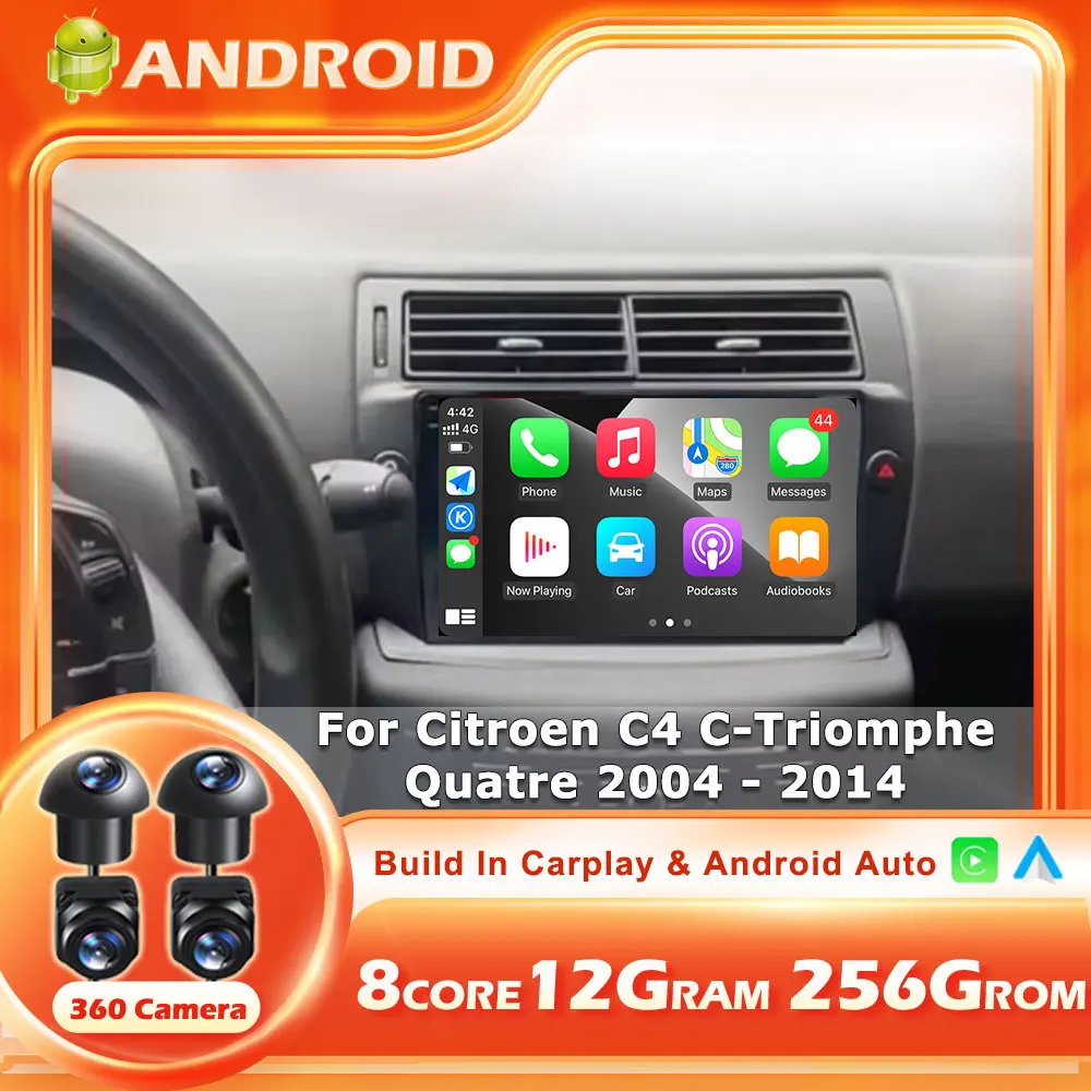 Android 14 For Citroen C4 C-Triomphe Quatre 2004 - 2014 Carplay Car Radio Navigation GPS Multimedia Player Stereo WiFi+4G DSP BT
Android 14 For Citroen C4 C-Triomphe Quatre 2004 - 2014 Carplay Car Radio Navigation GPS Multimedia Player Stereo WiFi+4G DSP BT