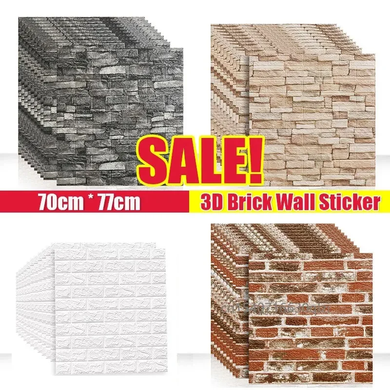 10Pcs 3D Brick Wall Stickers Waterproof Foam Room Bedroom DIY Bonding Wallpaper Art 70X77cm Home Self-adhesive PVC Wall Decals
10Pcs 3D Brick Wall Stickers Waterproof Foam Room Bedroom DIY Bonding Wallpaper Art 70X77cm Home Self-adhesive PVC Wall Decals
