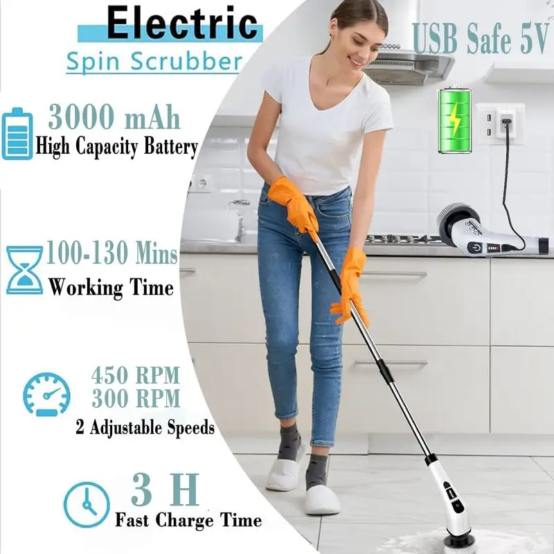 Электрический вращающийся скруббер — мощная щетка для чистки 9-в-1 для ванной комнаты, кухни, плитки, автомобилей и многого другого | Беспроводной и регулируемый
Электрический вращающийся скруббер — мощная щетка для чистки 9-в-1 для ванной комнаты, кухни, плитки, автомобилей и многого другого | Беспроводной и регулируемый
