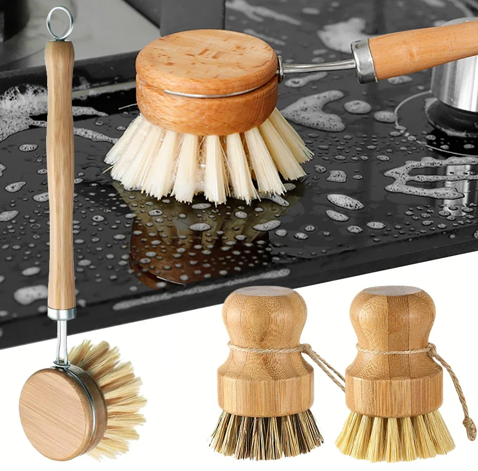 Bamboo Kitchen Cleaning Brush Natural Dishes Pots Pans Sink Washing Brush Eco-friendly Clean Scrubber with Draining Tray Eraser
Bamboo Kitchen Cleaning Brush Natural Dishes Pots Pans Sink Washing Brush Eco-friendly Clean Scrubber with Draining Tray Eraser