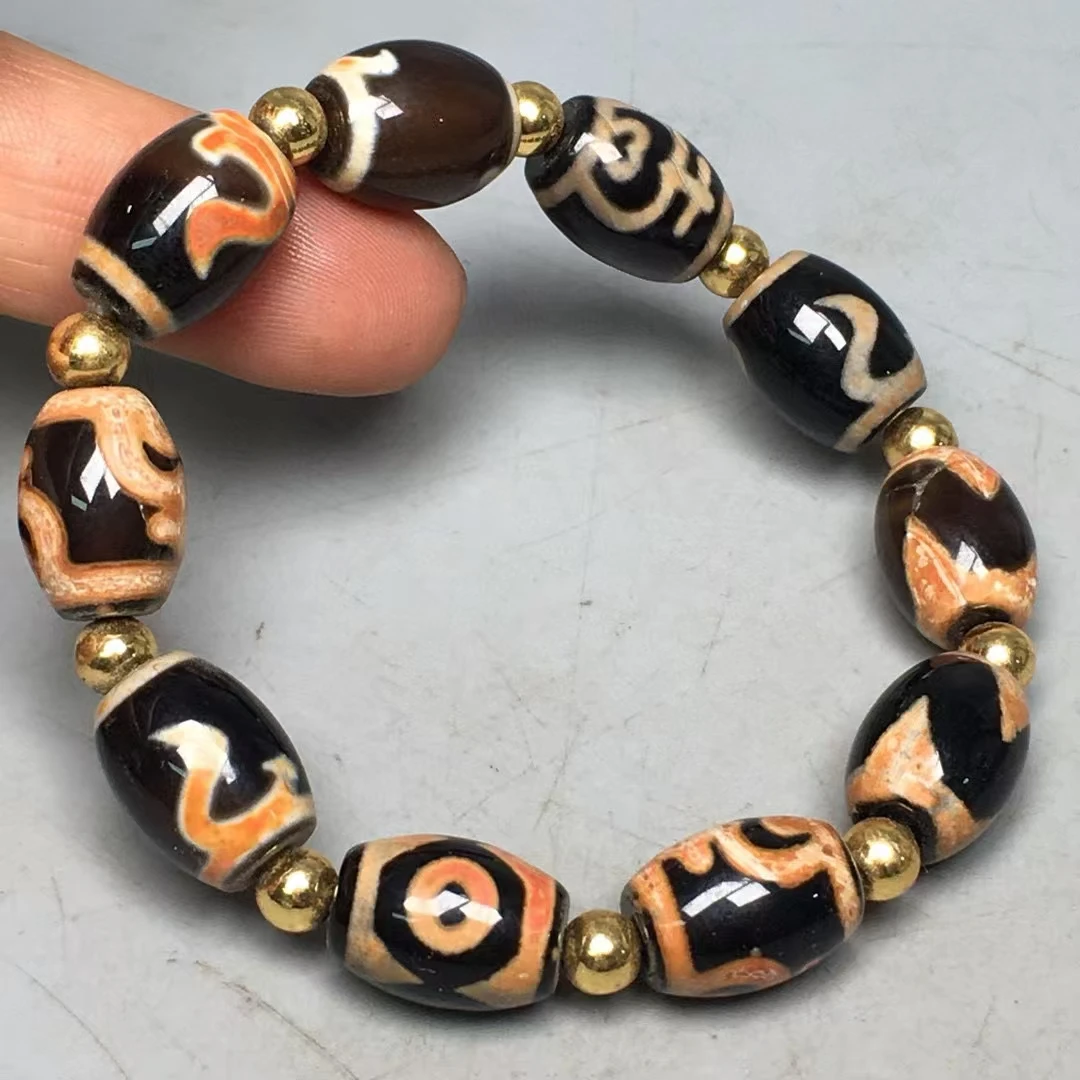 Excellent Mascot Home Ornament Hanging 3 Eyes Rosary Bangle Amulet Bracelets Tibetan Dzi Bead Bless Talisman
Excellent Mascot Home Ornament Hanging 3 Eyes Rosary Bangle Amulet Bracelets Tibetan Dzi Bead Bless Talisman