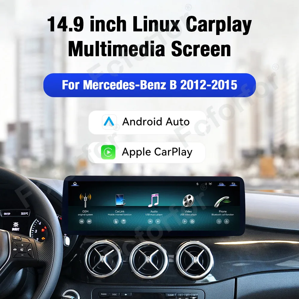 14.9 inch Linux Carplay Multimedia Screen For Mercedes-Benz B 2012-2015 Auto Apple CarPlay GPS Navigation Unit Head
14.9 inch Linux Carplay Multimedia Screen For Mercedes-Benz B 2012-2015 Auto Apple CarPlay GPS Navigation Unit Head