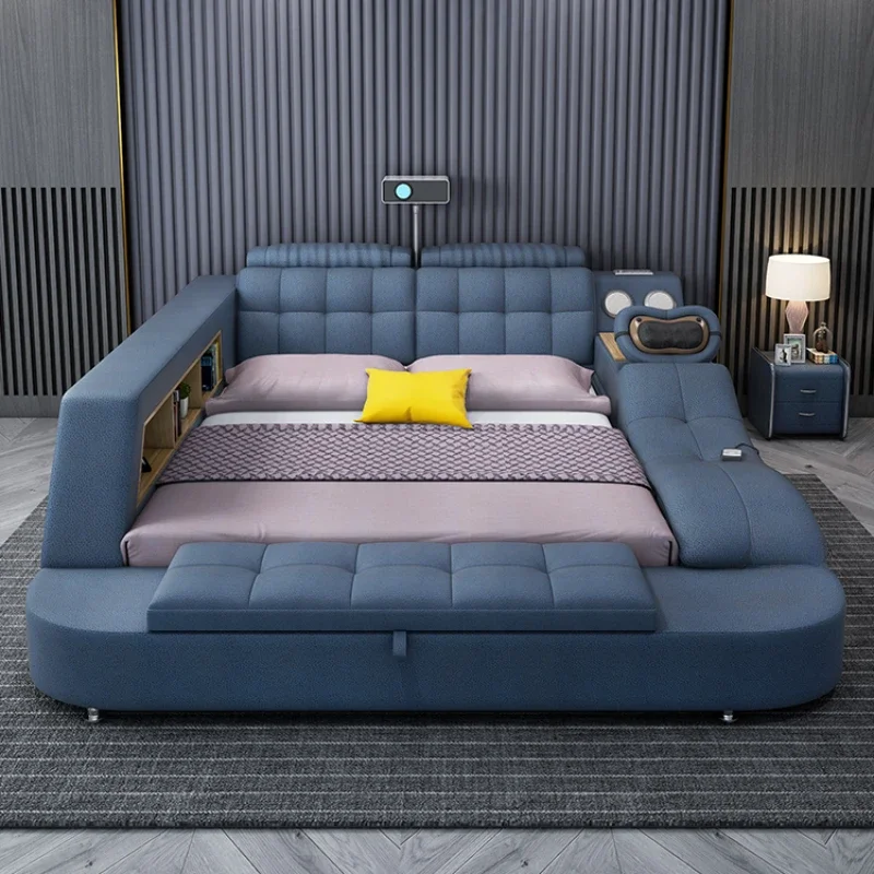 King High End Bed Frame Aesthetic Luxury Queen Size Multifunctional Smart Double Bed Frame Modern Camas Matrimonial Furniture
King High End Bed Frame Aesthetic Luxury Queen Size Multifunctional Smart Double Bed Frame Modern Camas Matrimonial Furniture