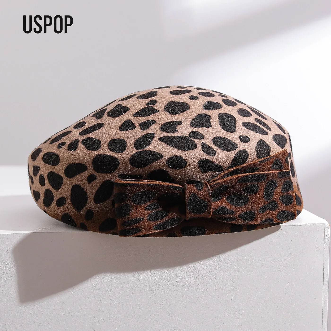 USPOP Роскошный элегантный шерстяной берет для женщин – фигурная шляпа с леопардовым принтом, градиент и бант, стильная осенне-зимняя мода
USPOP Роскошный элегантный шерстяной берет для женщин – фигурная шляпа с леопардовым принтом, градиент и бант, стильная осенне-зимняя мода