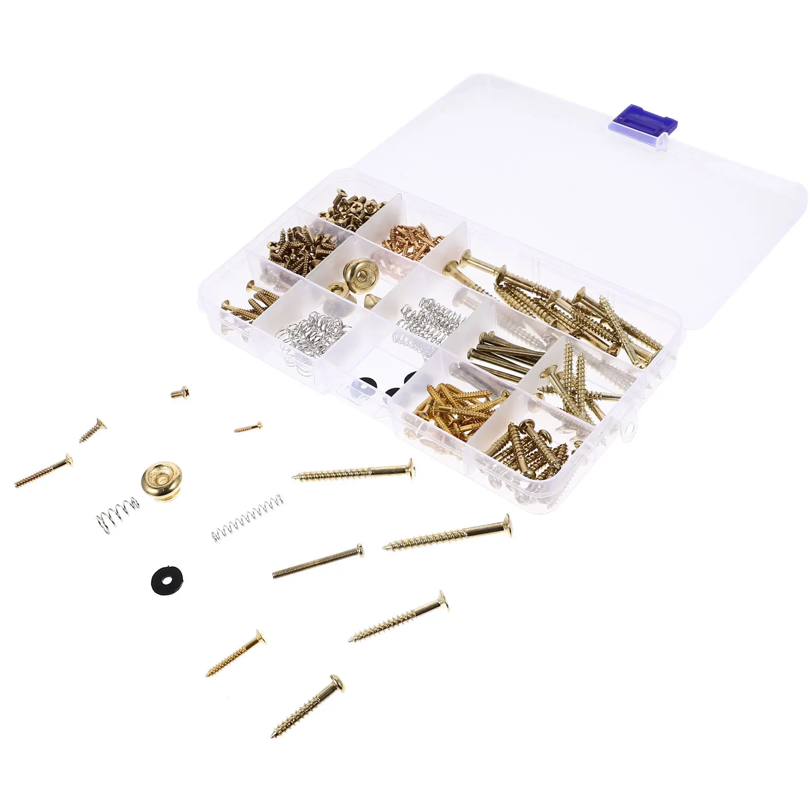 1Set Guitar Screw Kit Complete Replacement Mounting Screws Belt Buttons Springs for Electric Guitar Bridge Pickup Neck Plate 
1Set Guitar Screw Kit Complete Replacement Mounting Screws Belt Buttons Springs for Electric Guitar Bridge Pickup Neck Plate