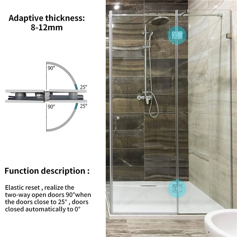 A98E-4 Pack 180 Degree Frameless Glass Shower Door Hinges, Brushed Nickel Shower Door Hinges Heavy Duty 304 Stainless Steel
A98E-4 Pack 180 Degree Frameless Glass Shower Door Hinges, Brushed Nickel Shower Door Hinges Heavy Duty 304 Stainless Steel
