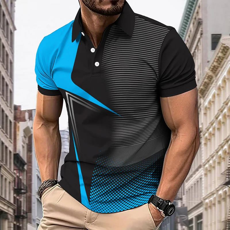 Fashion Men's Golf Polo Shirts Classic Stripe Print Design Short Sleeve Shirt Daily Casual Lapel Button Tops Summer Men Clothing
Fashion Men's Golf Polo Shirts Classic Stripe Print Design Short Sleeve Shirt Daily Casual Lapel Button Tops Summer Men Clothing
