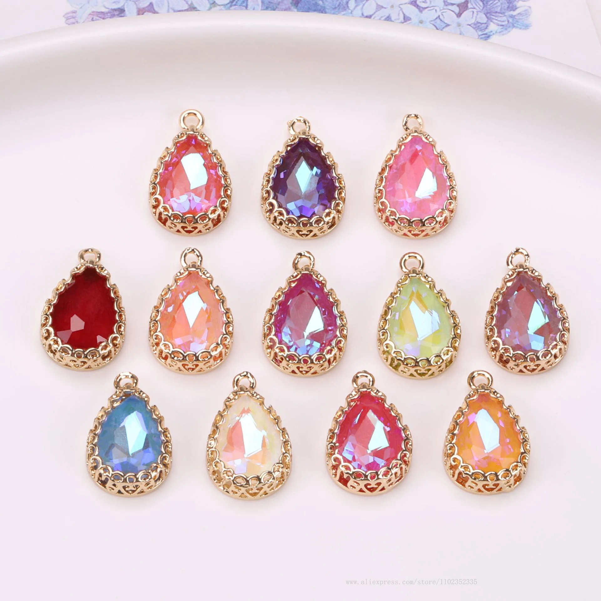Copper Plated Bird's Nest Crystal Claw Diamond Colorful Mocha Droplet Pendant DIY Necklace Earring Pendant 30pcs/ Bag
Copper Plated Bird's Nest Crystal Claw Diamond Colorful Mocha Droplet Pendant DIY Necklace Earring Pendant 30pcs/ Bag