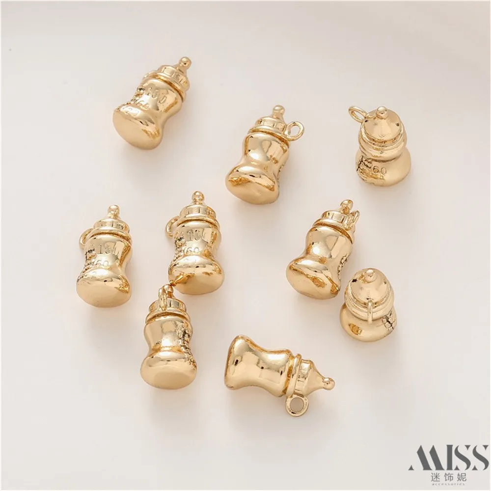14K Gold Bag Color-preserving Baby Bottle Pendant DIY Handmade Accessories Bracelet Necklace Jewelry Pendant Material
14K Gold Bag Color-preserving Baby Bottle Pendant DIY Handmade Accessories Bracelet Necklace Jewelry Pendant Material