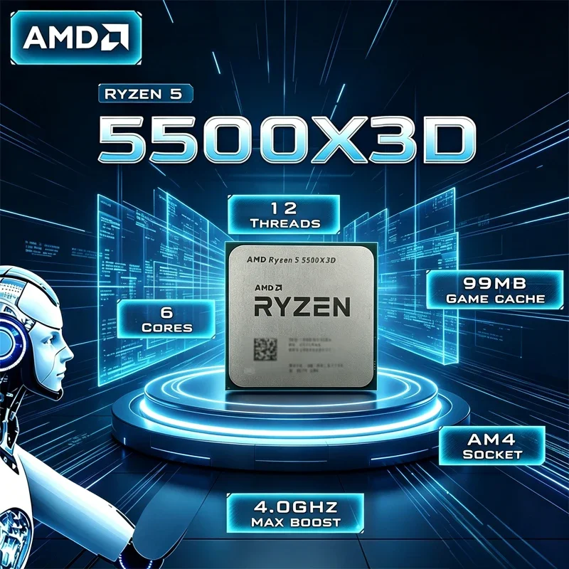 AMD Ryzen 5 5500X3D 3GHz 6-Core 12-Thread Socket AM4 NEW Gaming Processor DDR4 L3=96M 105W 7NM R5 5500X3D but Without Fan
AMD Ryzen 5 5500X3D 3GHz 6-Core 12-Thread Socket AM4 NEW Gaming Processor DDR4 L3=96M 105W 7NM R5 5500X3D but Without Fan