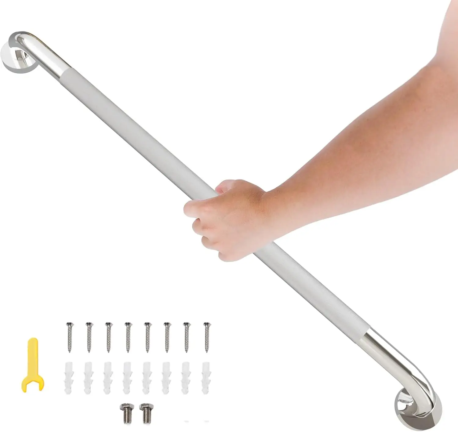32 Inch Shower Grab Bar, Brushed Nickel Anti-Slip Support for Seniors, 500 lbs Capacity
32 Inch Shower Grab Bar, Brushed Nickel Anti-Slip Support for Seniors, 500 lbs Capacity
