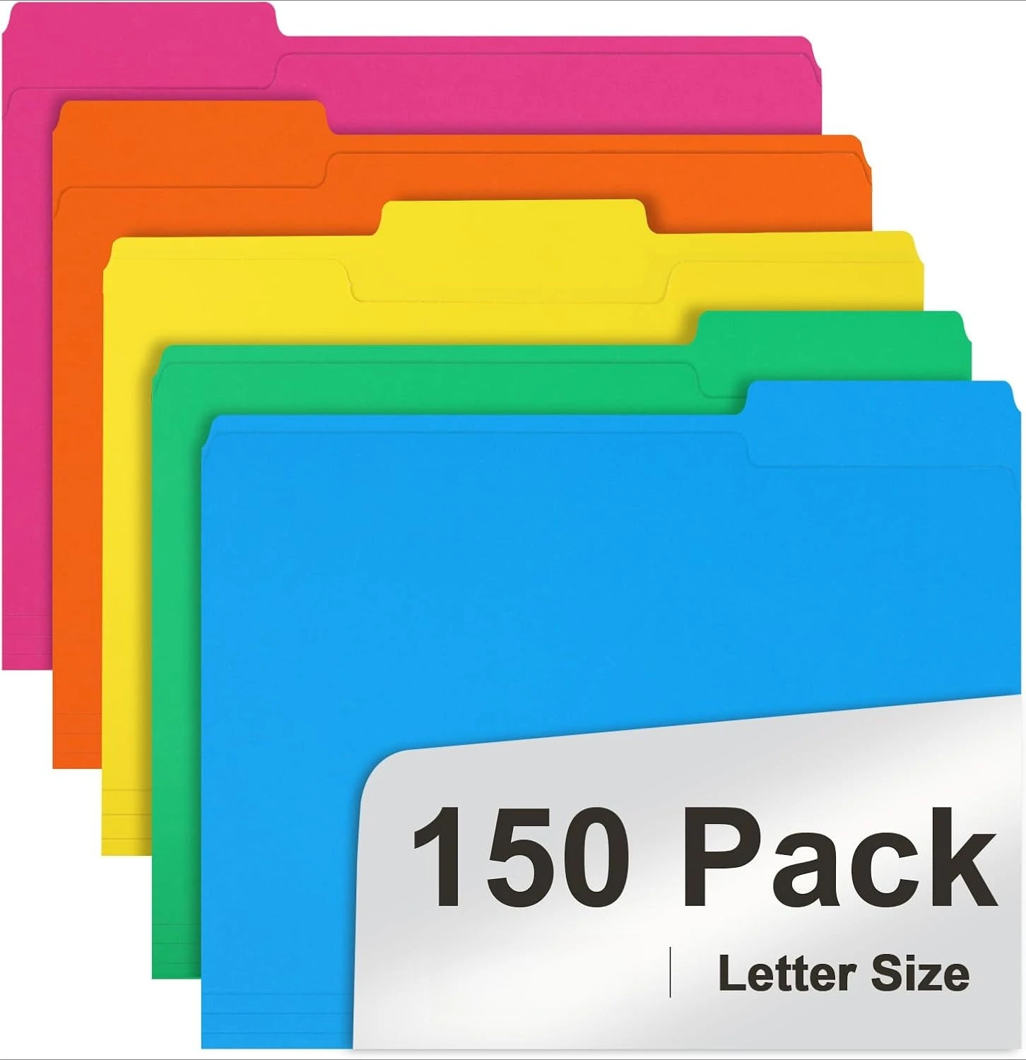 File Folder, 150 Pack 1/3 Cut Tab Colored File Folders, File Folder Letter Size for Office Classroom Use
File Folder, 150 Pack 1/3 Cut Tab Colored File Folders, File Folder Letter Size for Office Classroom Use
