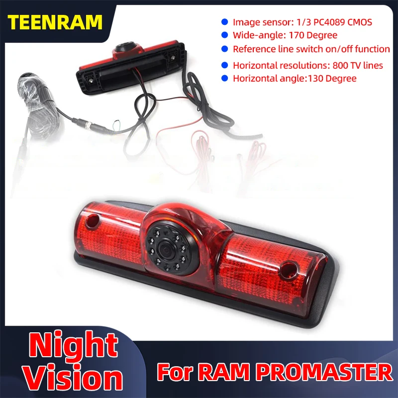 TEENRAM 4089 Chip Rearview Night Vision Camera Wide Angle 170 ° Horizontal Angle 130 ° Fit For Ram Promaster Brake Light Camera
TEENRAM 4089 Chip Rearview Night Vision Camera Wide Angle 170 ° Horizontal Angle 130 ° Fit For Ram Promaster Brake Light Camera