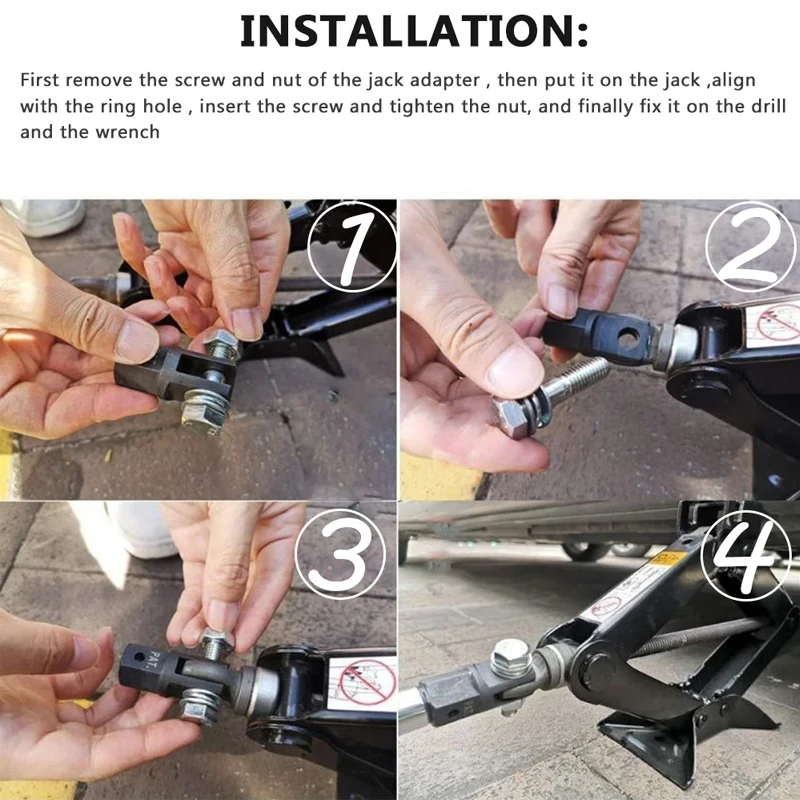 Scissor Jack Adapter Scissor Jack Adapter for 1/2-Inch-Drive Impact Wrench or 13/16 Inch Lug-Wrench Power Drills Drill D7YA
Scissor Jack Adapter Scissor Jack Adapter for 1/2-Inch-Drive Impact Wrench or 13/16 Inch Lug-Wrench Power Drills Drill D7YA