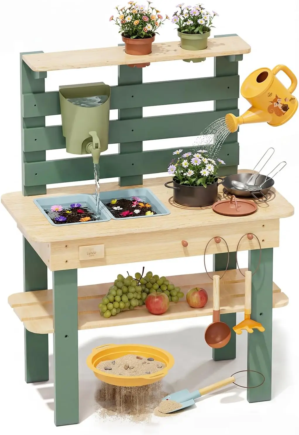 Mud Kitchen for Kids Outdoor, Wooden Play Kitchen with Real Faucet Sink, Pretend Play Kitchen Playset for Sensory Fun, Water
Mud Kitchen for Kids Outdoor, Wooden Play Kitchen with Real Faucet Sink, Pretend Play Kitchen Playset for Sensory Fun, Water