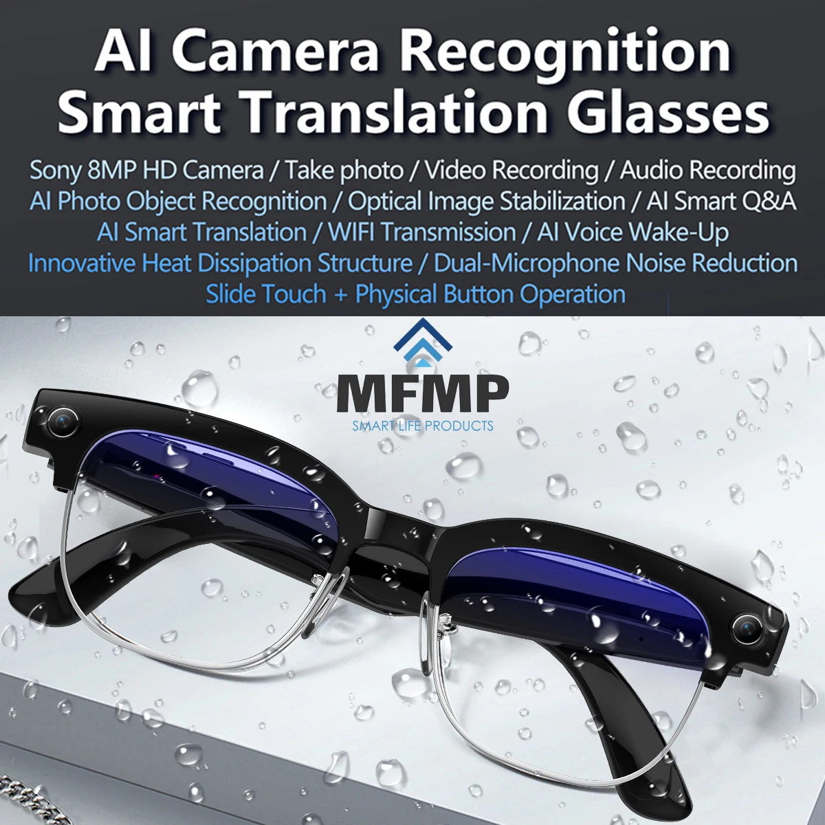 2026 New 800W Pixel Camera Smart Glasses W630 Video Recording AI Photo Recognition Bluetooth Call Voice Translation Sunglasses
2026 New 800W Pixel Camera Smart Glasses W630 Video Recording AI Photo Recognition Bluetooth Call Voice Translation Sunglasses