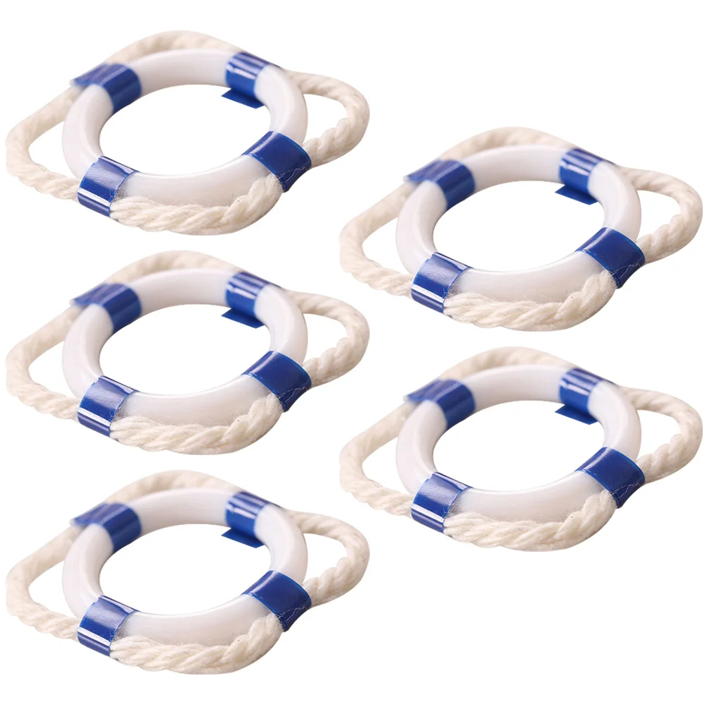 5 Pcs Household Ornaments Lifebuoy Model Miniature Nautical Decor Lace Mediterranean Style Rings Blue Decors
5 Pcs Household Ornaments Lifebuoy Model Miniature Nautical Decor Lace Mediterranean Style Rings Blue Decors